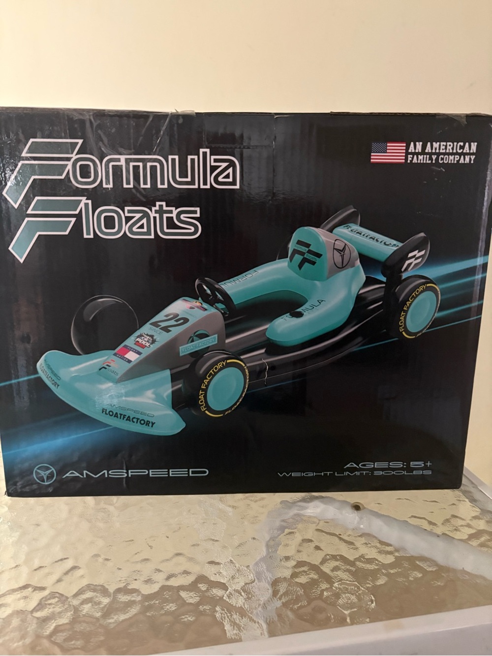 New inbox motorized  Aspeed Formula Floats Teal Ride-On Pool Float